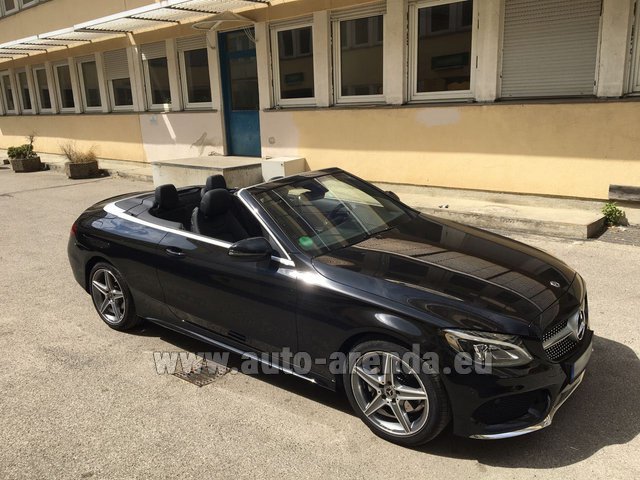 Прокат Мерседес-Бенц C 180 Cabrio AMG Комплектация чёрный в Ментоне