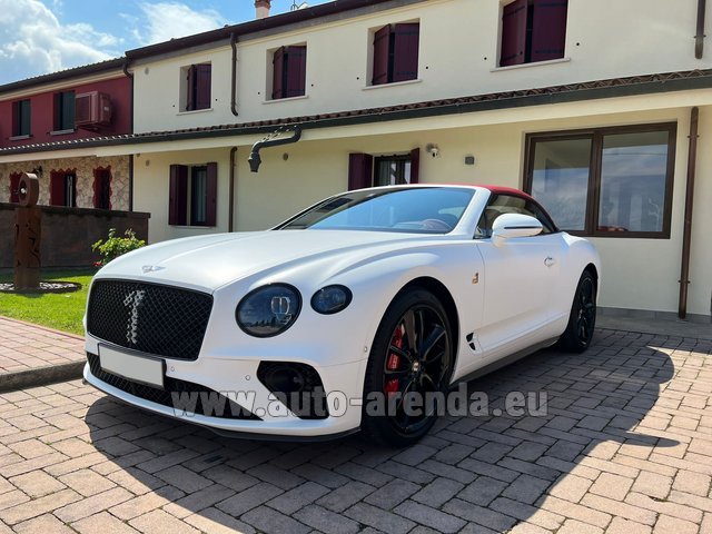 Rental Bentley Continental GTC W12 Number 1 White in Paris airport