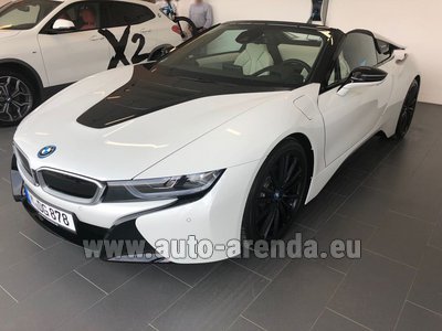Rental in Nice airport the car BMW i8 Roadster Cabrio First Edition 1 of 200 eDrive
