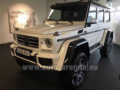 Rental in Nice airport the car Mercedes-Benz G500 4x4² White